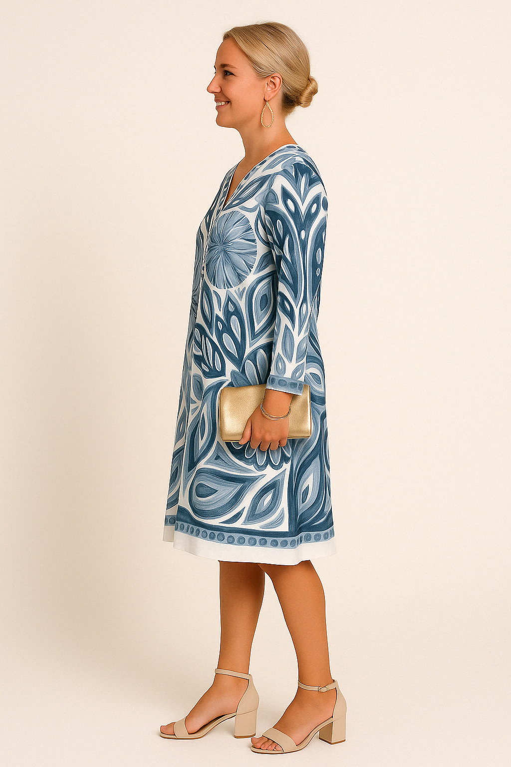 Flowered Tummy Covering Dress | SUNFLOWER