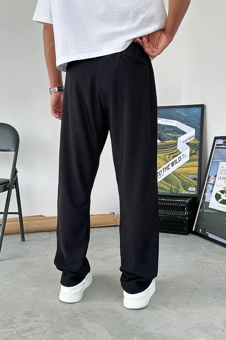 Relaxed Rib Texture Pants