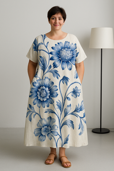 Loose Fit Tummy Covering Dress | ROSE