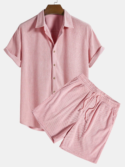 Riviera Waffle Shirt & Shorts Set