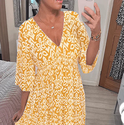 V-Neckline floral dress