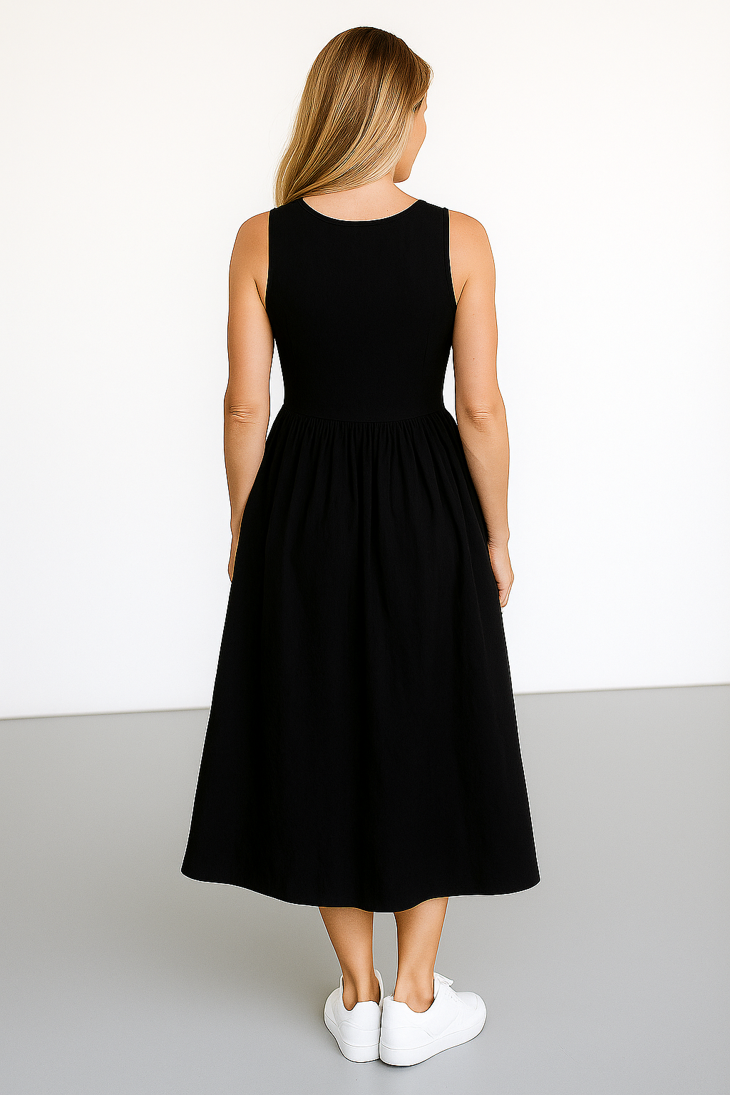 Leisure Crew Neck Long Dress