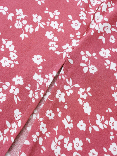 Bloom Dress - Flutter Sleeve Ditsy Floral Pocket Split Maxi Dress