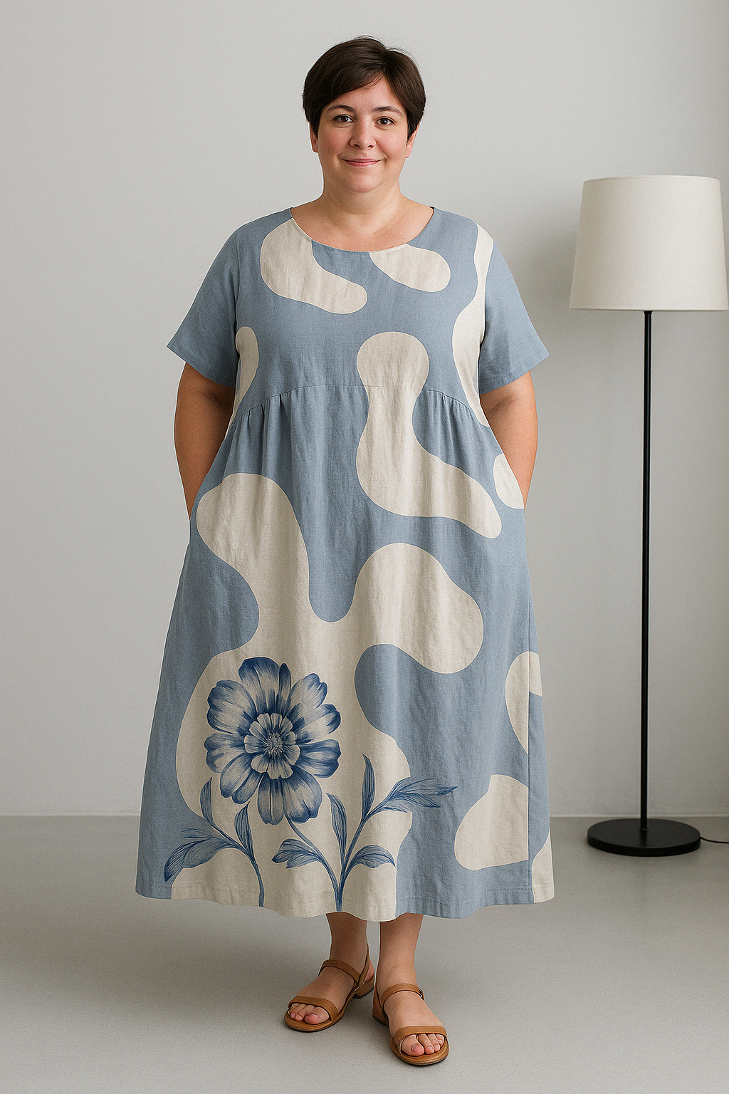 Loose Fit Tummy Covering Dress | ROSE