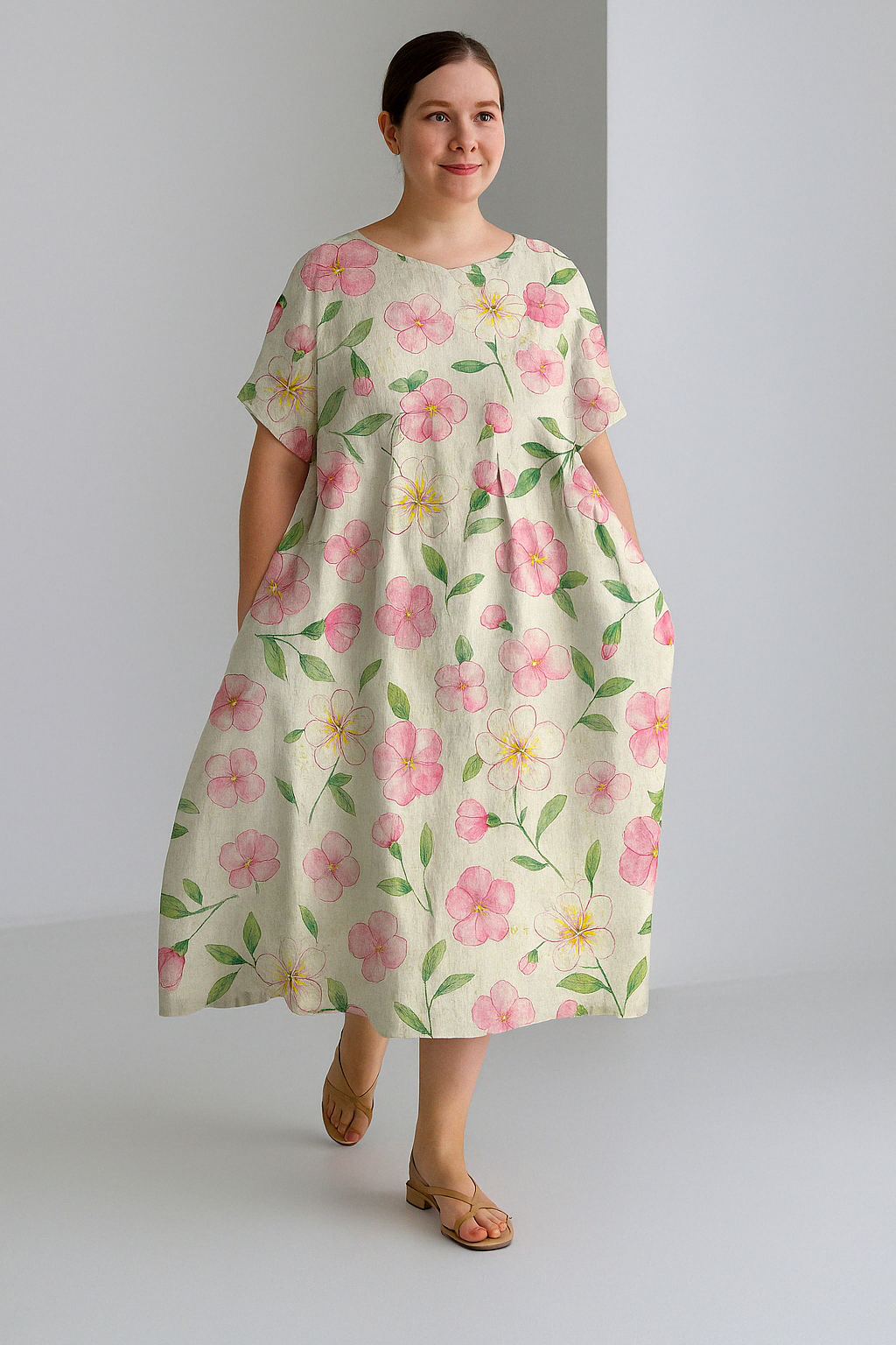 Loose Fit Tummy Covering Dress | ROSE