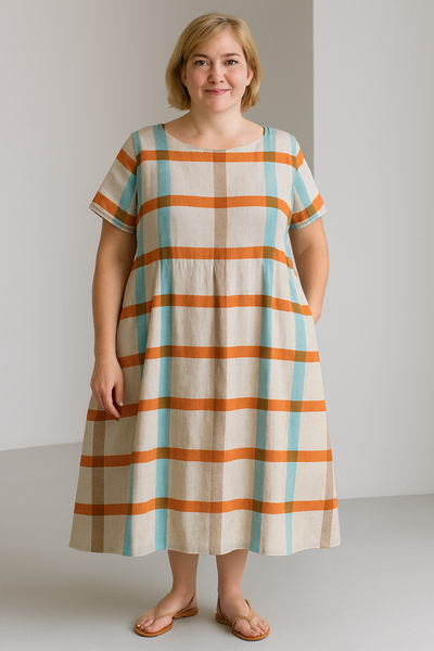 Loose Fit Tummy Covering Dress | ROSE