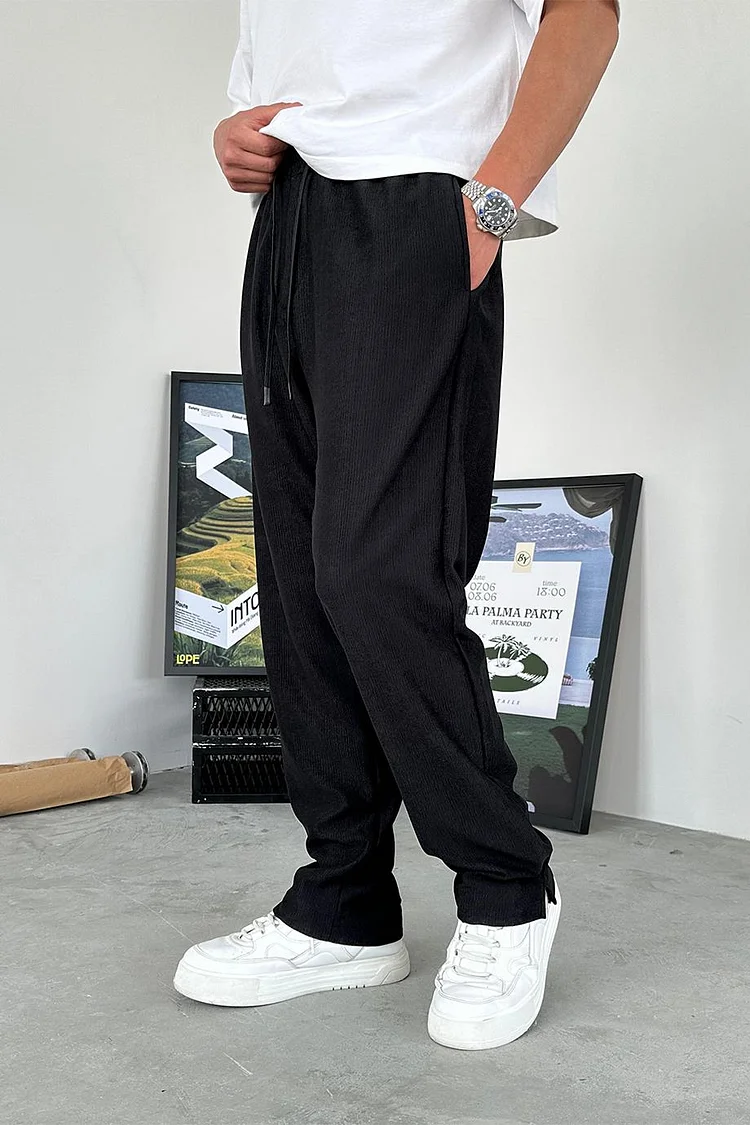 Relaxed Rib Texture Pants