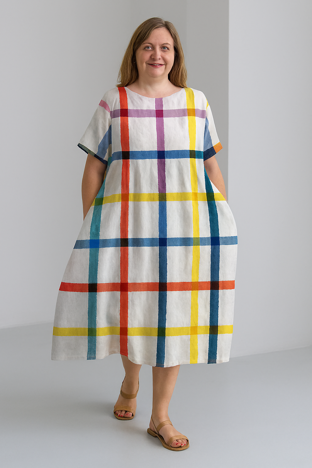 Loose Fit Tummy Covering Dress | ROSE