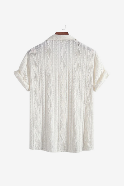 Retro Patterned Linen Shirt