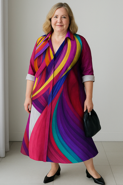 Colorful Tummy Covering Dress | TULIP