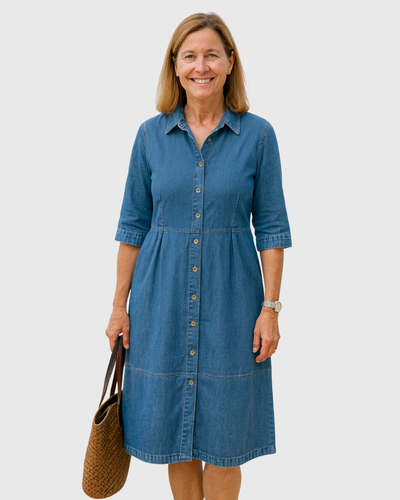 Cavell™ – Button-Up Denim Dress for Effortless Elegance