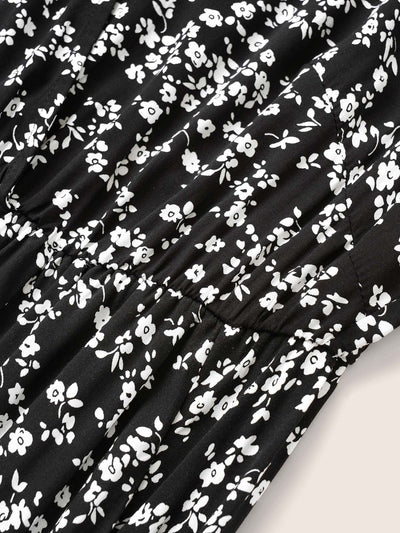 Bloom Dress - Flutter Sleeve Ditsy Floral Pocket Split Maxi Dress