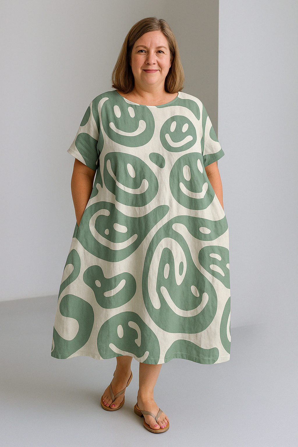 Vibrant Tummy Covering Dress | PEONY