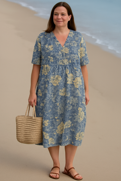 Floral Tummy Covering Dress | BEGONIA