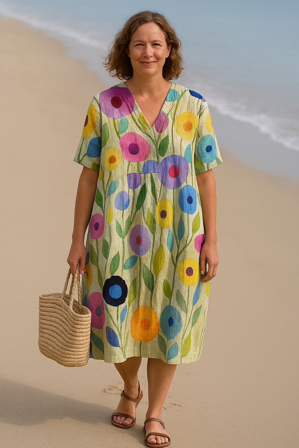 Floral Tummy Covering Dress | BEGONIA