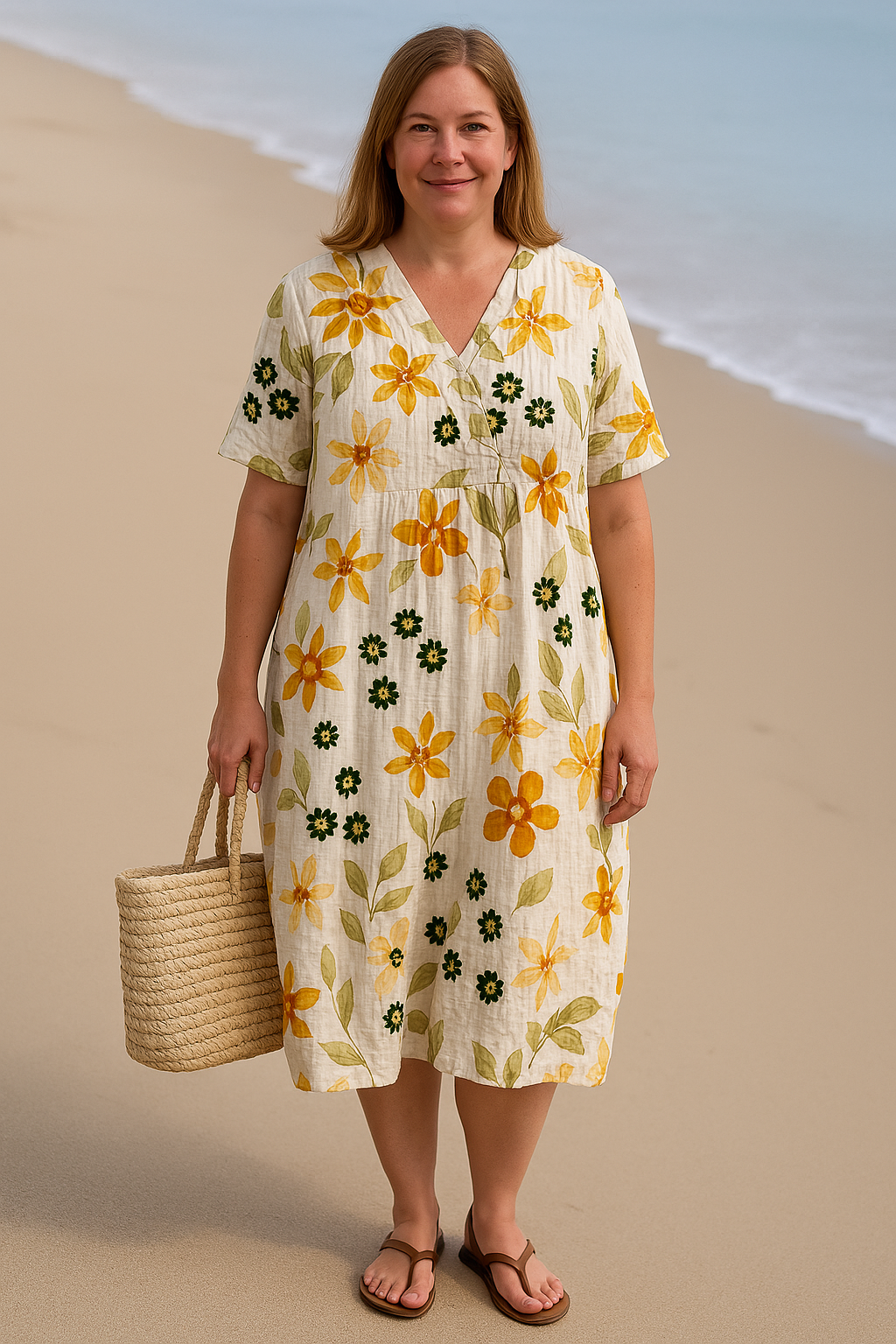 Floral Tummy Covering Dress | BEGONIA
