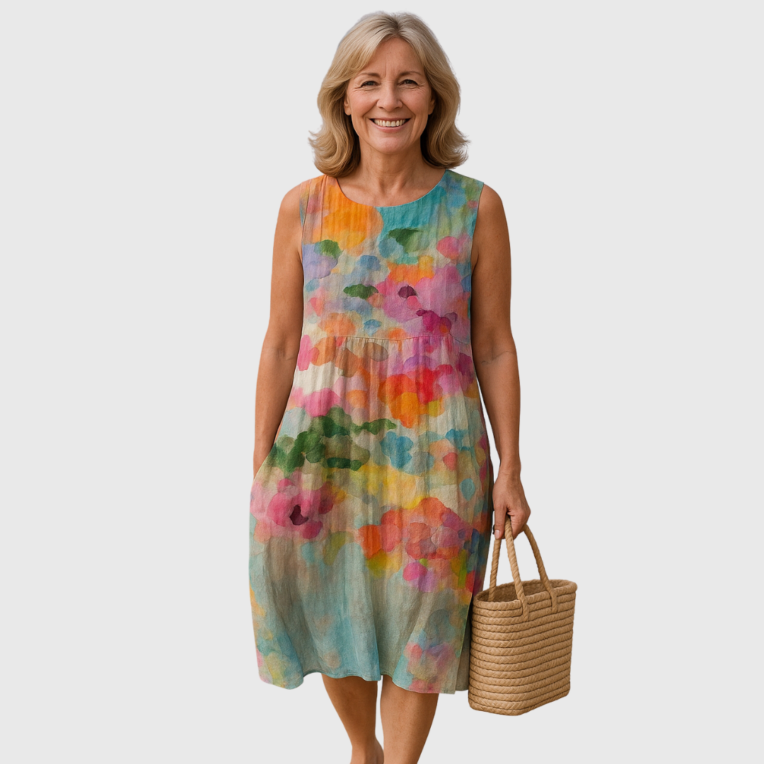 Cavell™ – Vibrant Summer Dress with Artistic Design and Relaxed Fit