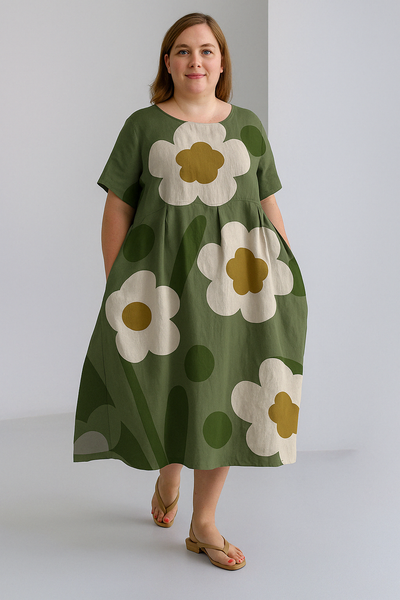 Loose Fit Tummy Covering Dress | ROSE