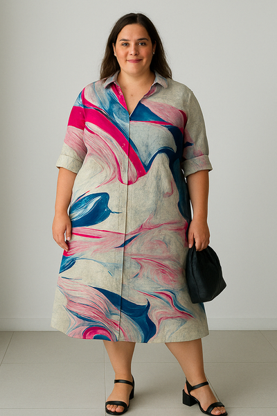 Colorful Tummy Covering Dress | TULIP