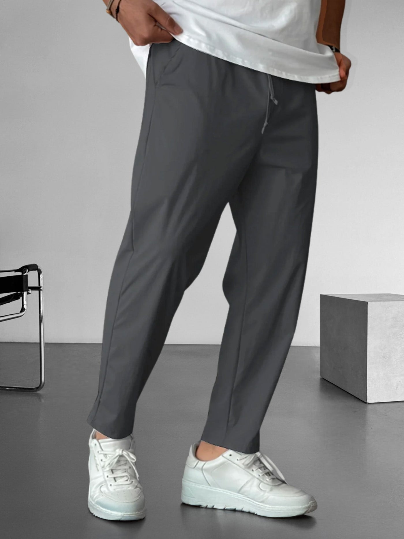 Essential Tapered Drawstring Trousers