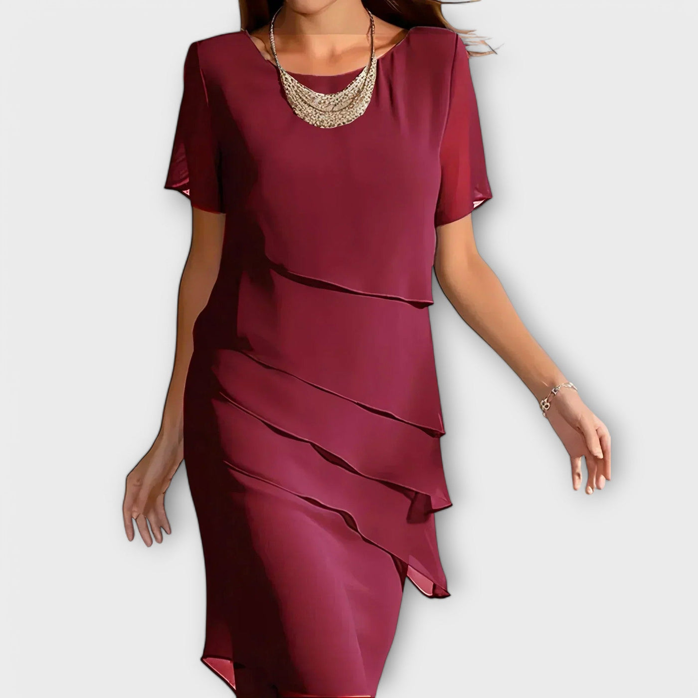 Lucy™ | Sleek Layered Midi Shift Dress