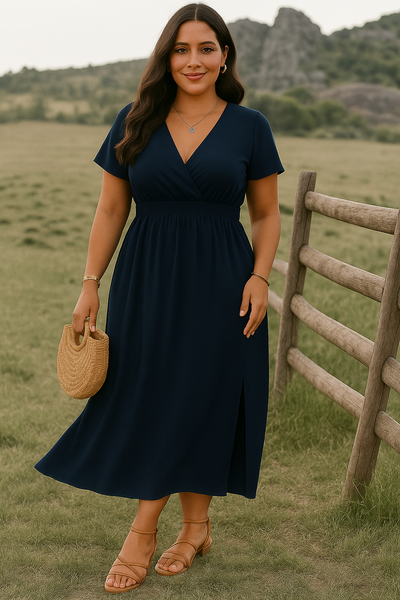 V-Neck Tummy Covering Dress | PARIS