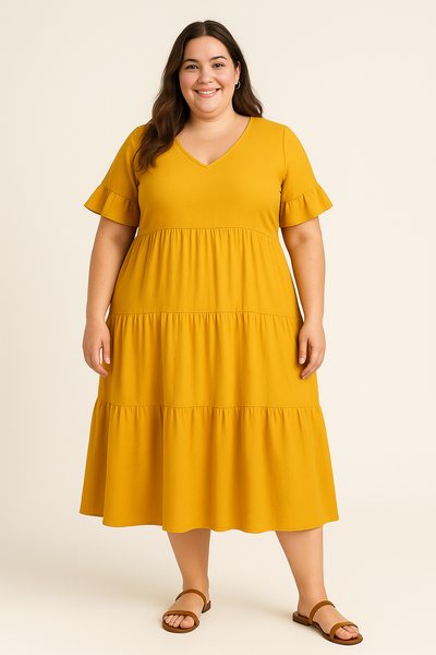V-neck Tummy Covering Dress | VANCOUVER