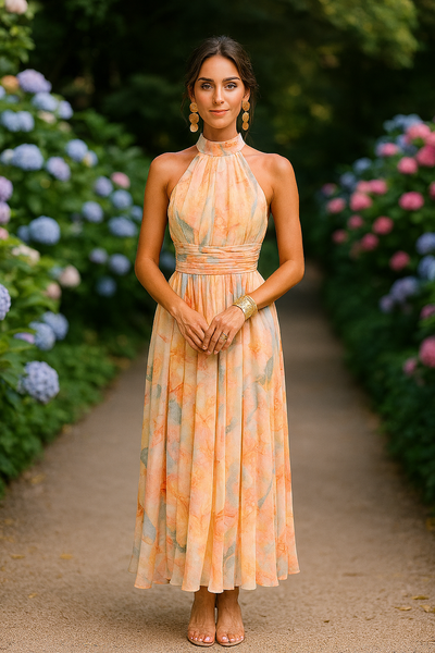 Naira – Watercolour Maxi Dress