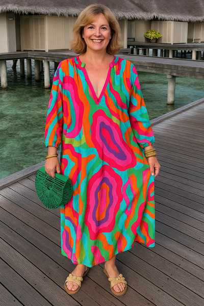 Swirl Tummy Covering Dress | POPPY