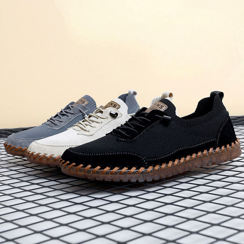 Leonardo Knit-Leather Hybrid Sneakers