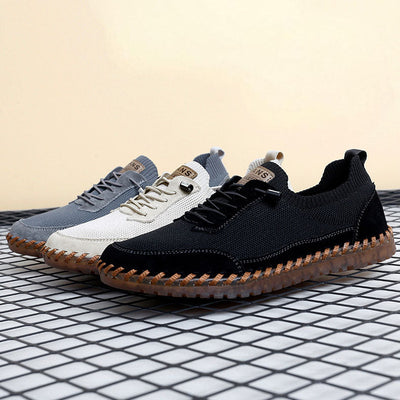 Leonardo Knit-Leather Hybrid Sneakers