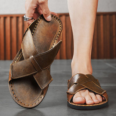 Aldo Leather Slide Sandals