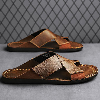 Aldo Leather Slide Sandals