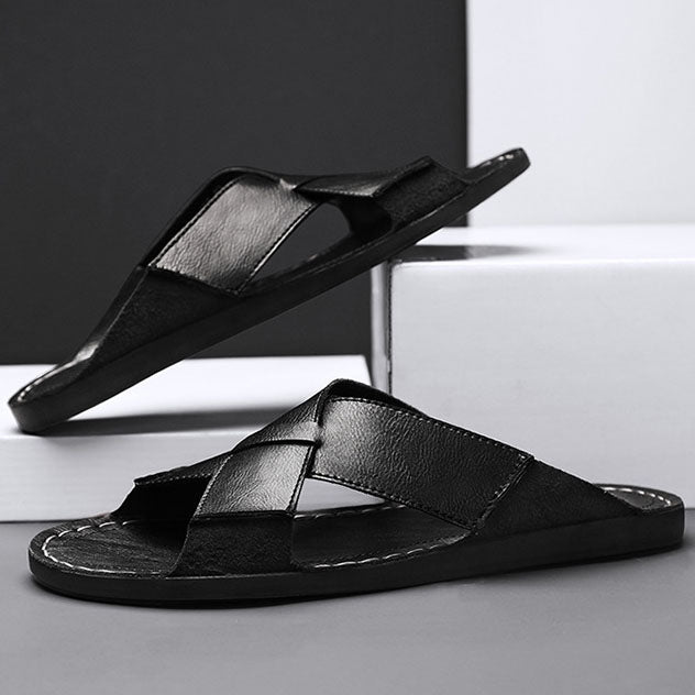 Aldo Leather Slide Sandals