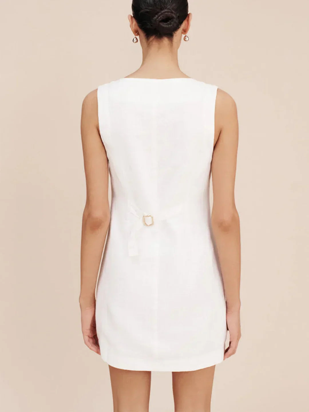 Casual Cotton Button-Front Short Dress