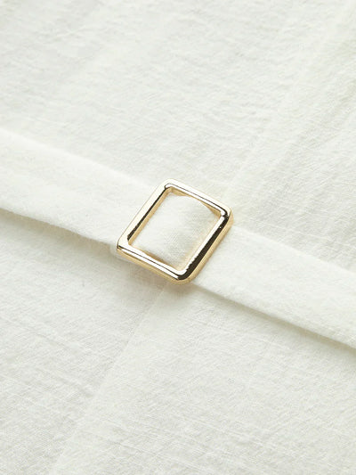 Casual Cotton Button-Front Short Dress