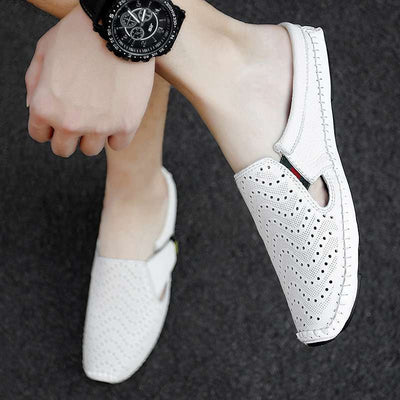 Giuliano Perforated Leather Sandals