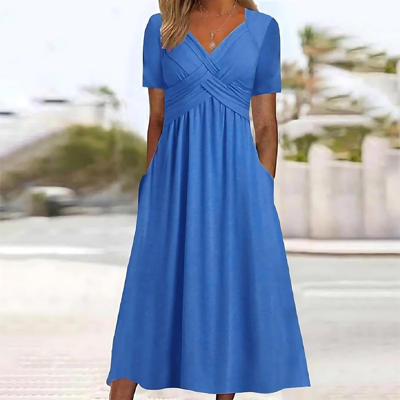 Layla - Elegant Midi Dress with Tummy Coverage