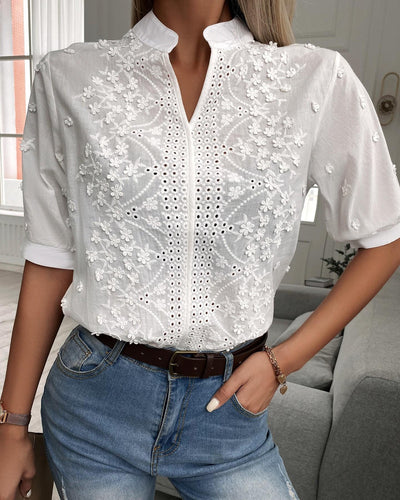 Jessica - Embroidered Collar Blouse