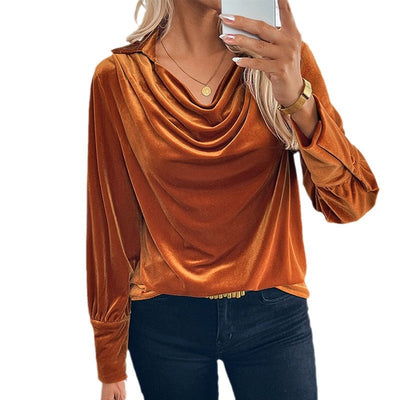 Cassy - Elegant Velvet Blouse