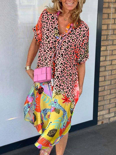 Marcie – Mixed Print Midi Dress