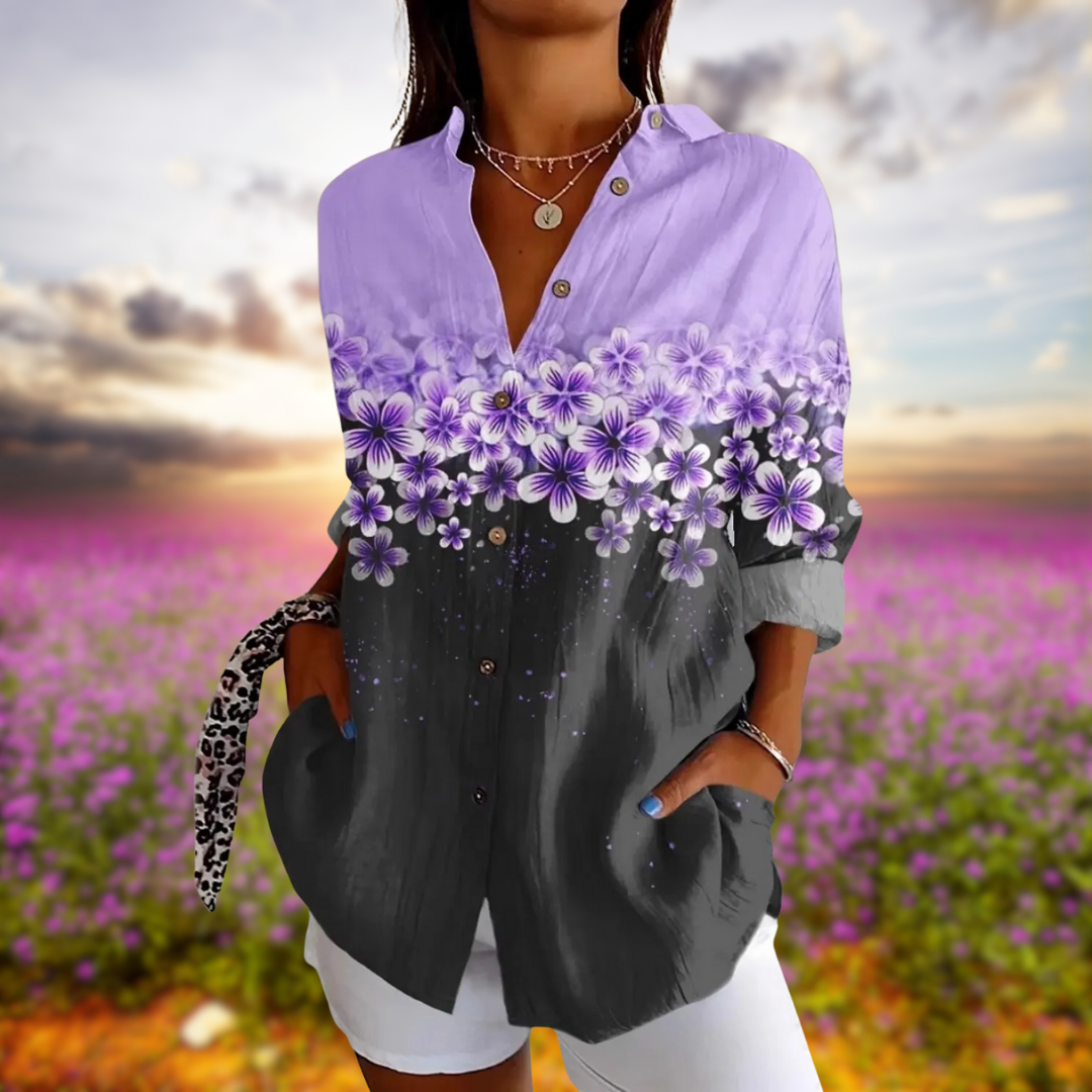 VANESSA™ | FLORAL BUTTON-DOWN BLOUSE