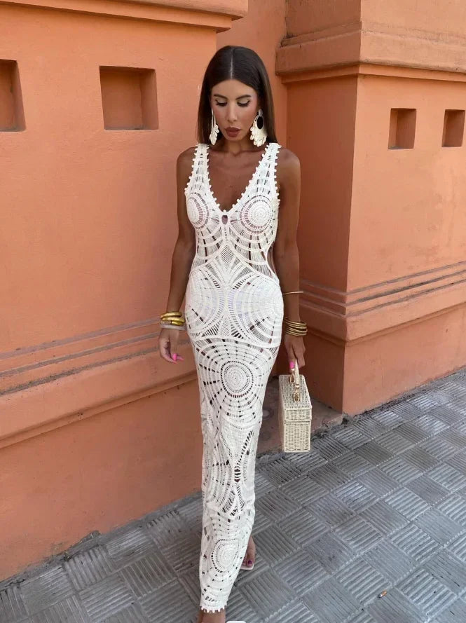 Karis – Crochet Bodycon Maxi Dress