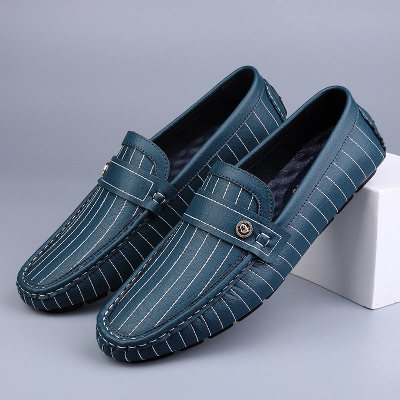 Silvano Stripe Leather Drivers