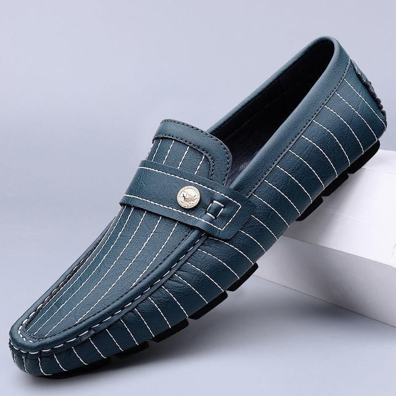 Silvano Stripe Leather Drivers