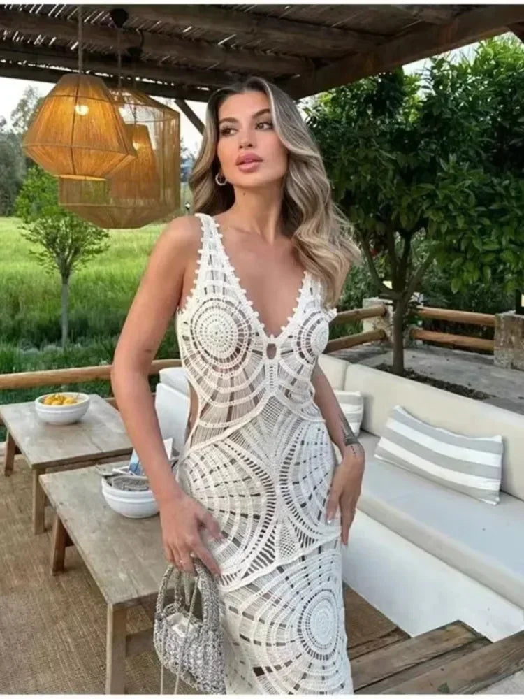 Karis – Crochet Bodycon Maxi Dress