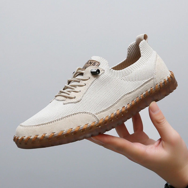 Leonardo Knit-Leather Hybrid Sneakers