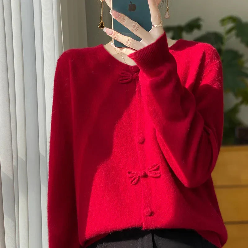 Heather - Bow Design Cardigan