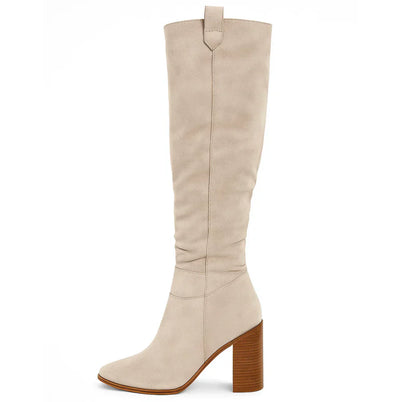 SUEVIA™ | SUEDE BLOCK HEEL BOOTS