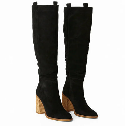 SUEVIA™ | SUEDE BLOCK HEEL BOOTS